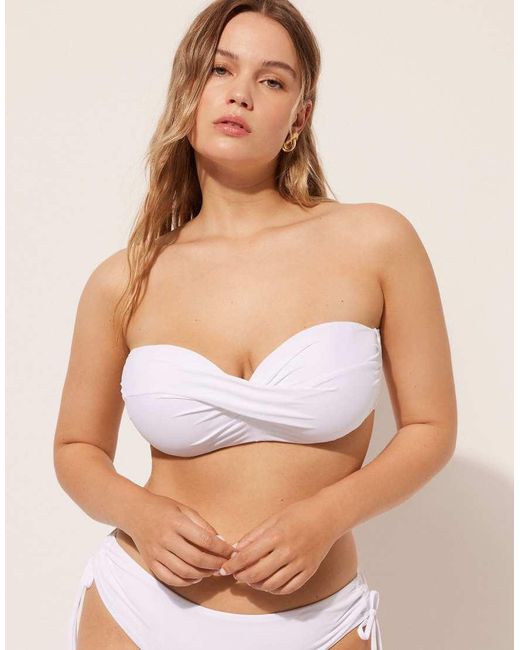 Calzedonia White Calzendonia Padded Bandeau Bikini Top Indonesia
