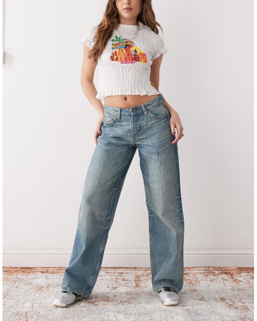 Weekday Blue Ample Low Waist baggy Fit Jeans
