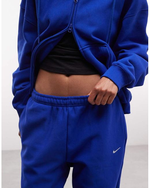 Nike Blue Studio Fleece Heavy Weight Oversized Joggers