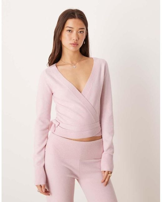 Hollister Pink Gilly Hicks Cosy Knit Multi-way Wrap Sweater Co-ord