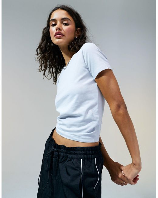 ASOS White Fitted Crop T-shirt