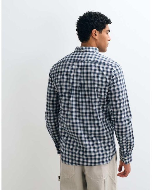 Gant Blue Regular Fit Check Poplin Shirt for men