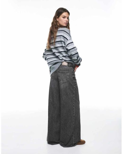 Pull&Bear Blue Low-rise Wide-leg Jeans
