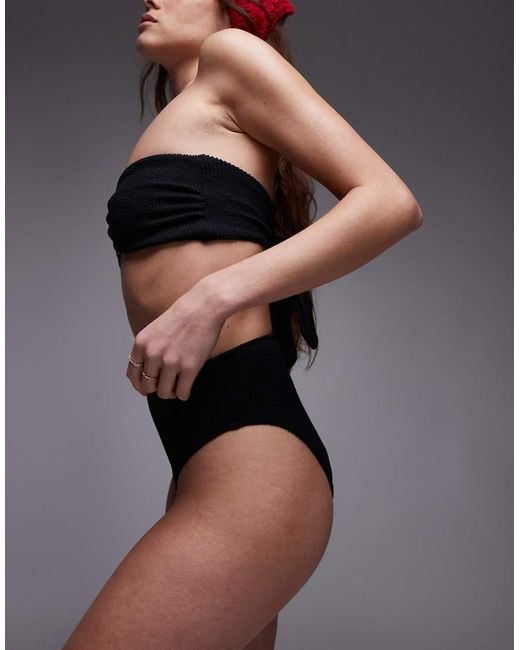 TOPSHOP Black Thailand High Waist Bikini Bottoms