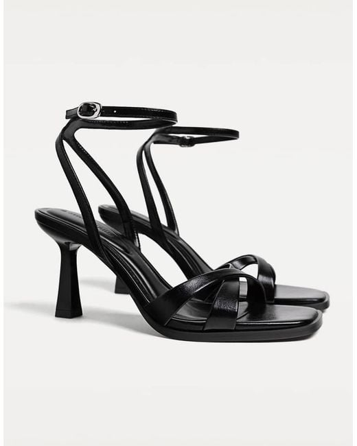 Stradivarius Black Heeled Sandals