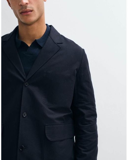 ARKET Blue Pure Cotton Blazer for men