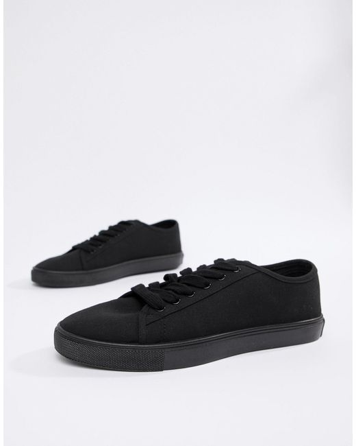 ASOS Canvas Trainers in Black for Men 