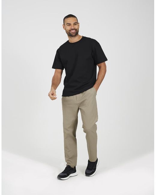 Brave Soul Natural Straight Leg Seersucker Trousers for men