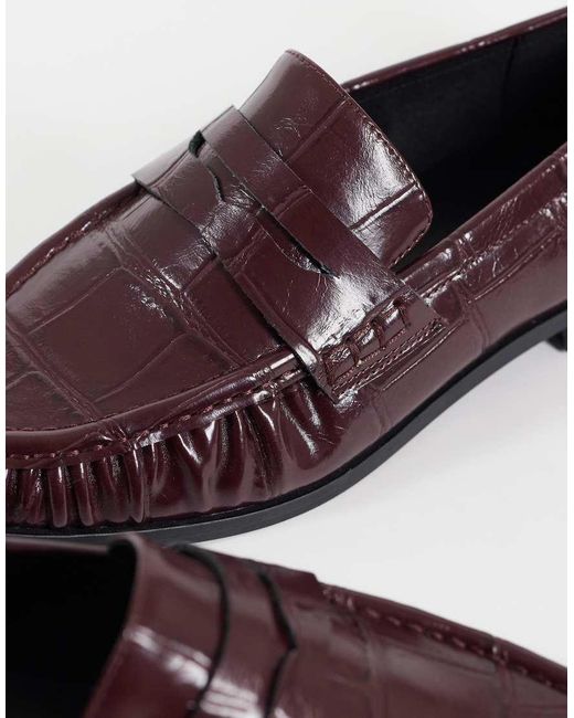 ASOS Purple Minnie Ruched Detail Loafers