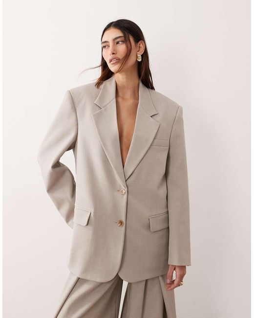 ARRANGE Natural Oversized Single Breasted Blazer Co-ord