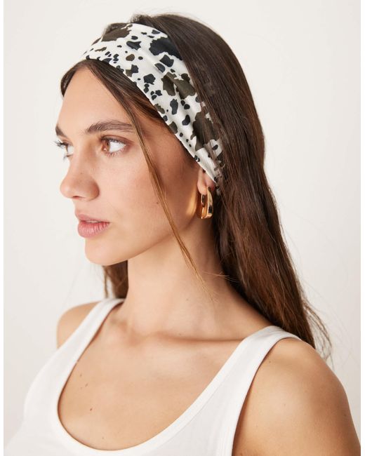 Bandeau large en jersey à imprimé vache ASOS en coloris Brown