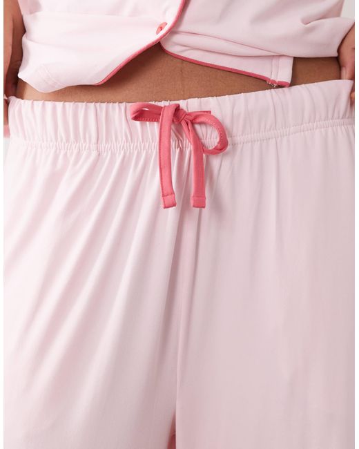 Threadbare Pink Button Down Super Soft Pyjama Set