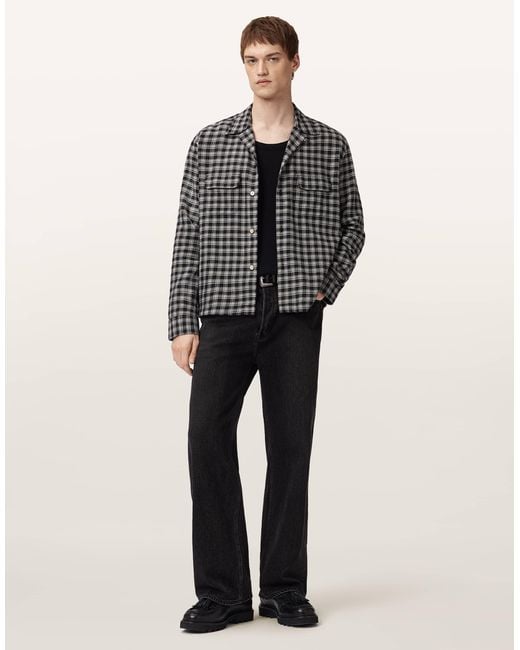 AllSaints – horton – langärmliges hemd in Black für Herren