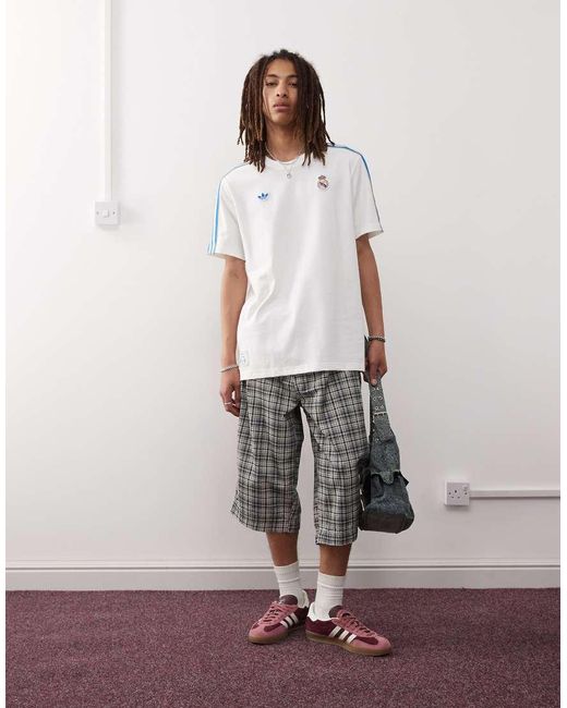 Adidas Originals White Adidas Football Real Madrid Icon T-shirt for men