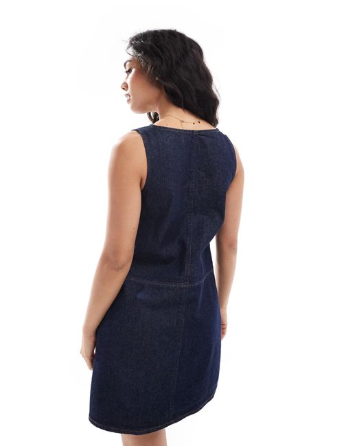 ASOS Blue Denim Tie Front Shift Dress