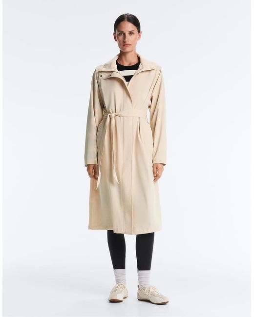 Oysho Natural Long Extra Lightweight 10k Waterproof Jacket