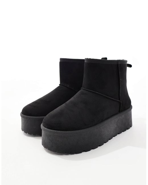 SEQWL Black Flatform Boots