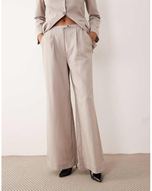 Y.A.S Natural Premium High Waisted Wide Leg Trouser Co-ord