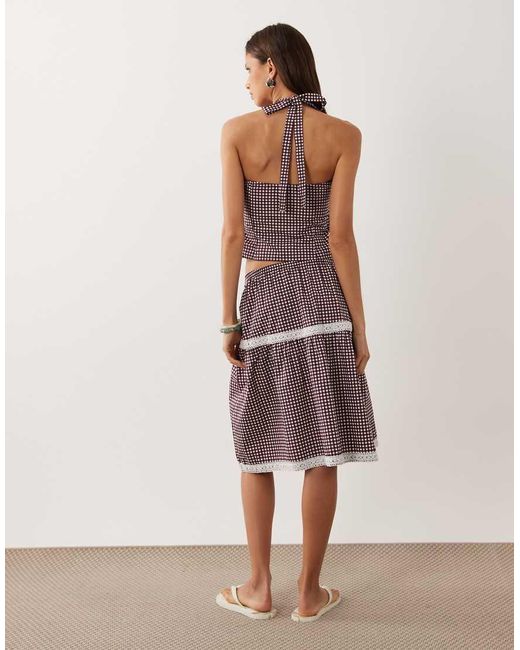 Motel Pink Co-ord Trixie Midi Skirt