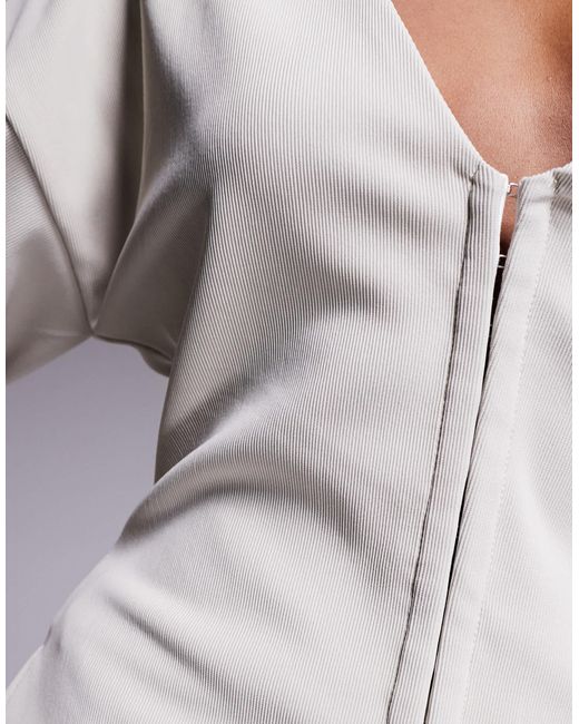 ASOS Gray – geripptes oberteil