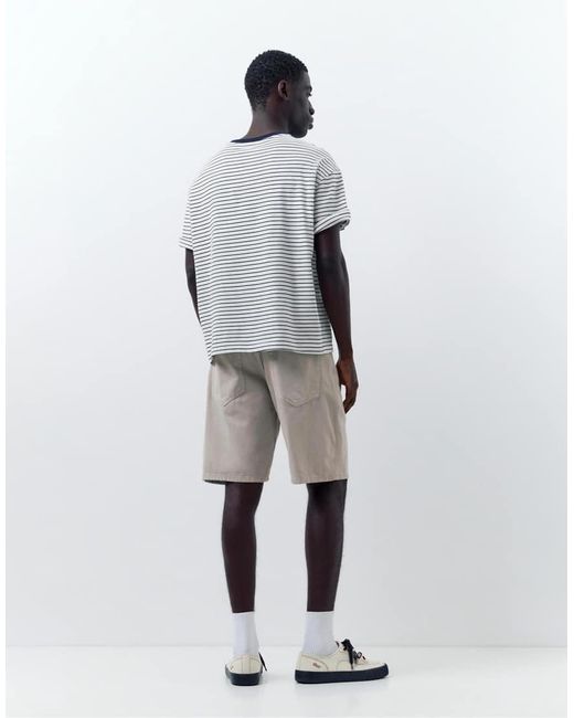 Pull&Bear Standaard Denim Bermudashort in het Gray voor heren