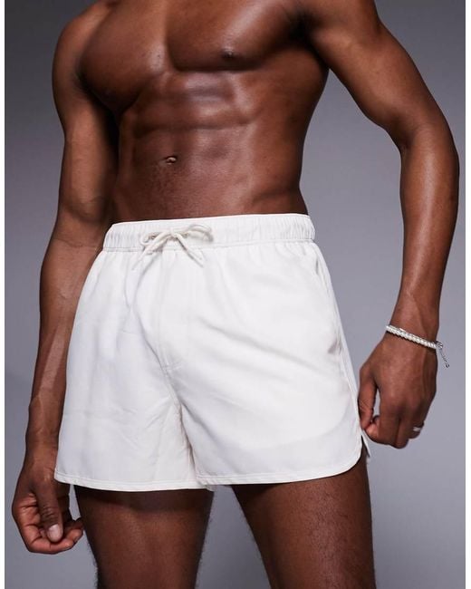 ASOS White Runner Swim Shorts for men