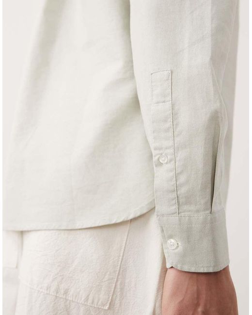 Mango Gray 100% Cotton Relaxed Fit Long Sleeve Striped Shirt for men