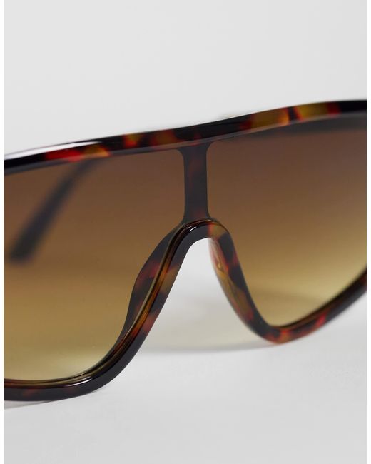 ASOS Natural Fine Frame Angular Aviator