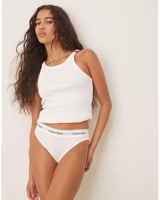 Calvin Klein Brown Icon Cotton Modal High Leg Tanga