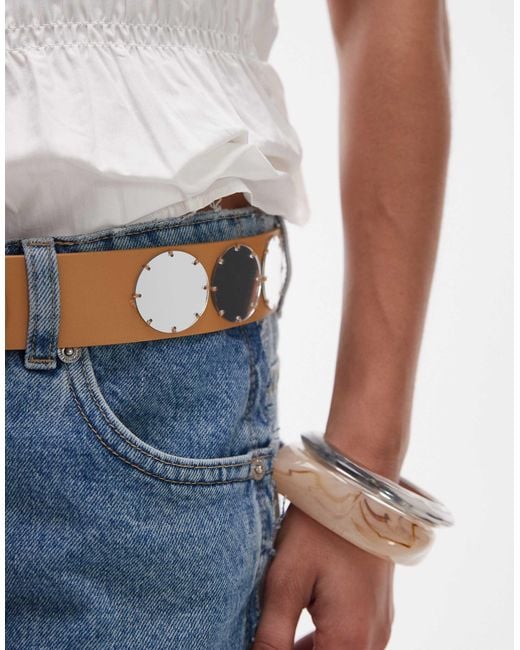 Mango Blue Mirror Detailed Belt
