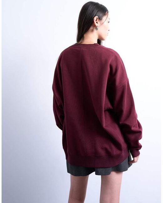 TOPSHOP Purple Longline Oversized Sweat