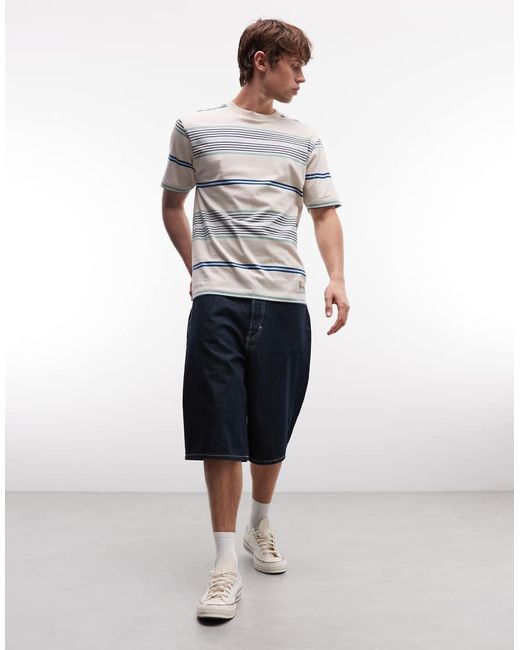 Parlez Gray Short Sleeve Calm Stripe T-shirt for men