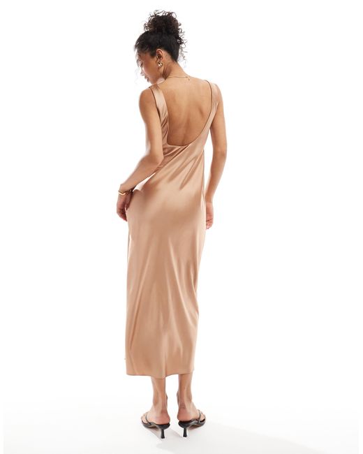 Eva Silk Lace Cutout Slip Maxi Dress