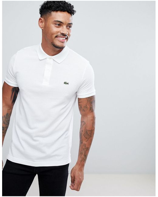 mens white lacoste t shirt