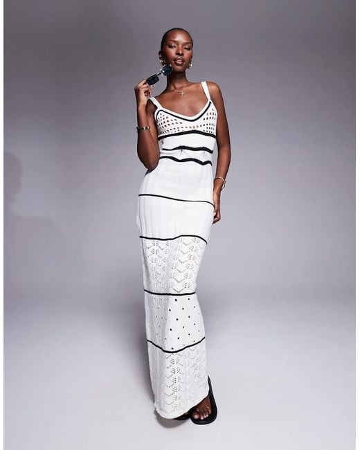 The Frolic White Exclusive Beach Crochet Maxi Dress