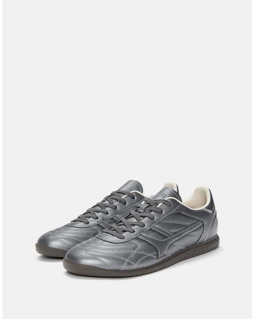Pull&Bear Gray Retro Metallic Trainers for men
