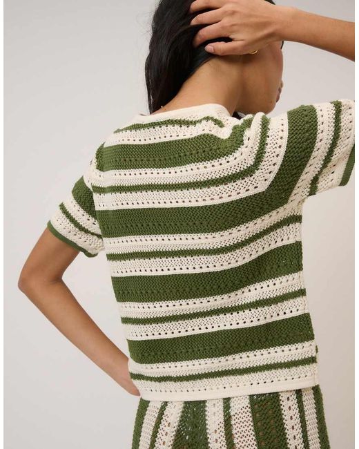 Nobody's Child Metallic Crochet Short Sleeve Resort Cardigan Co-ord