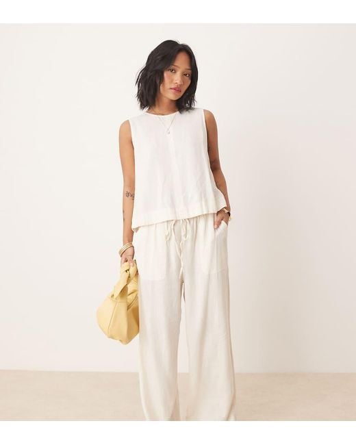 Nobody's Child Petite Natural Shona Straight Leg Trousers Co-ord