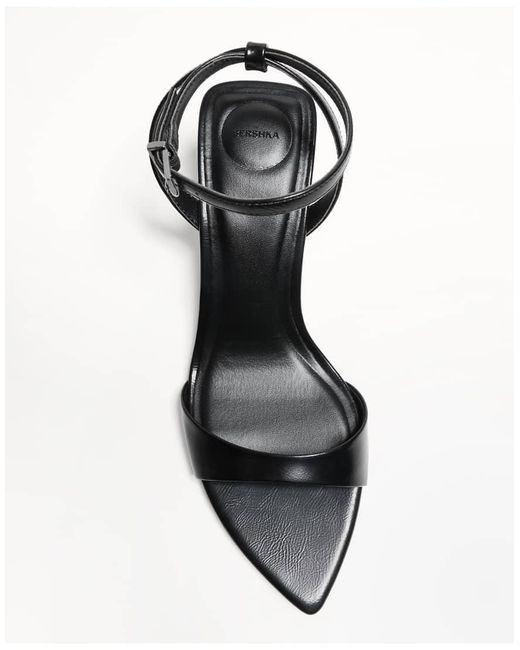 Bershka Black Heeled Sandals With Ankle Strap