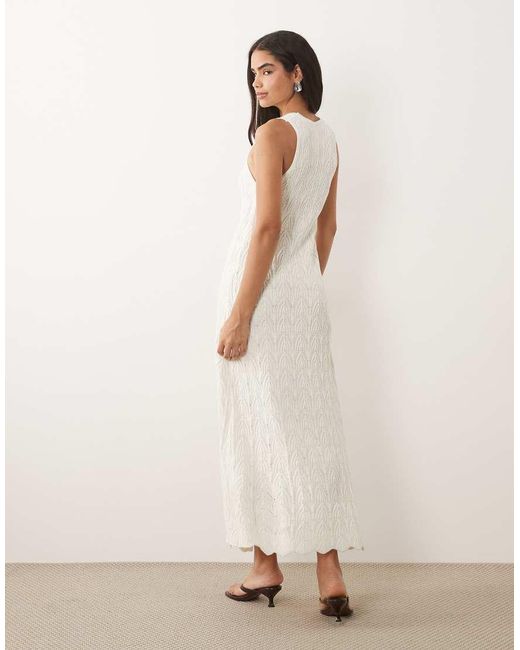 Pretty Lavish Natural Cleo Knitted Sleeveless Maxi Dress