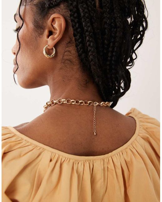 ASOS White Necklace With Chunky Chain And Sun Charm Pendant