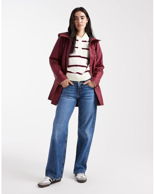 ONLY Red Hooded Raincoat