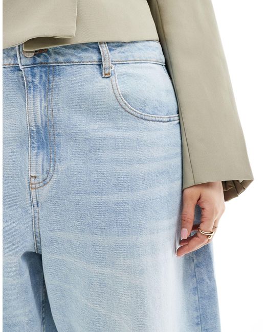 Asos design curve - jeans cropped a gamba bombata stretti di ASOS in Blue