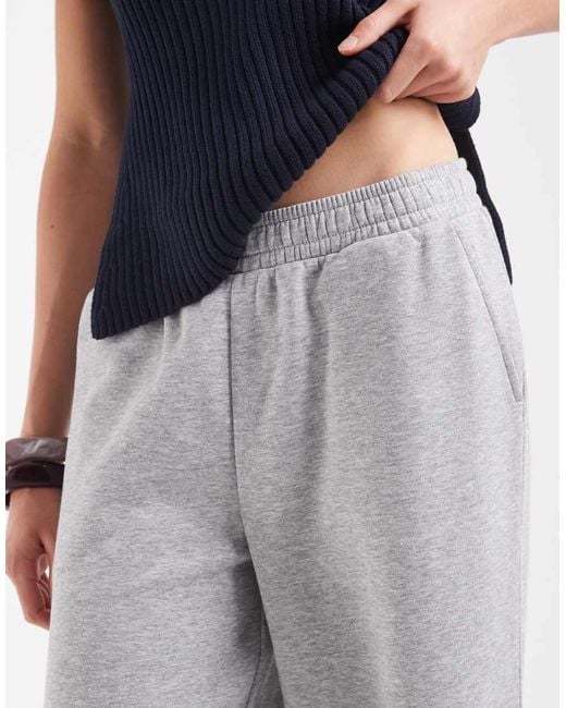 ASOS White Wide Leg Brushback Joggers