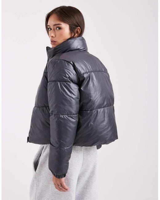 Pieces Gray Reversible Padded Jacket