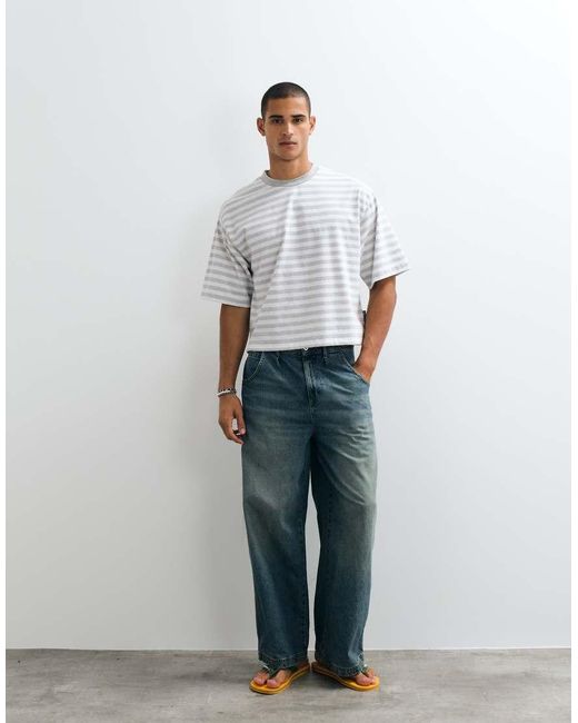 Collusion White Short Sleeve Boxy Tee for men