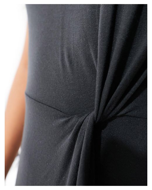 Vero Moda Black Knotted T-shirt Maxi Dress With Split