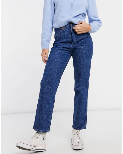 Wrangler Denim – wild west – jeans mit hohem bund und geradem schnitt in  Blau - Lyst