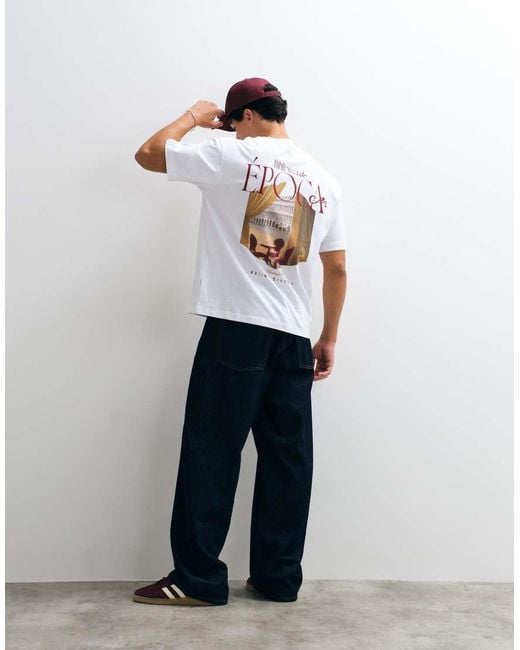 Jack & Jones White Atelier Backprint T-Shirt for men