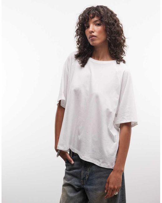 Weekday White Boxy Fit Raglan T-shirt